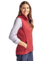 Memphis Redbirds Cutter & Buck Mainsail Sweater Knit Womens Full Zip Vest Cardinal Red Heather Side Thumbnail Image