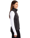 Memphis Redbirds Cutter & Buck Mainsail Sweater Knit Womens Full Zip Vest Charcoal Heather Side Thumbnail Image