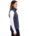 Memphis Redbirds Cutter & Buck Mainsail Sweater Knit Womens Full Zip Vest Liberty Navy Heather Side Thumbnail Image