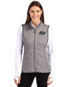 Rocket City Trash Pandas Cutter & Buck Mainsail Sweater Knit Womens Full Zip Vest Polished Heather Front Thumbnail Image