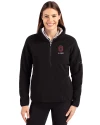 Ohio State Buckeyes Alumni Cutter & Buck Cascade Eco Fleece Womens Pullover Jacket Black Front Thumbnail Image