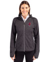 Memphis Redbirds Cutter & Buck Mainsail Full Zip Hooded Womens Jacket Charcoal Heather Front Thumbnail Image