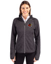 Rochester Red Wings Cutter & Buck Mainsail Full Zip Hooded Womens Jacket Charcoal Heather Front Thumbnail Image