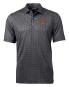 Oklahoma State Cowboys Alumni Cutter & Buck Pike Banner Print Stretch Mens Polo Black Mannequin Thumbnail Image