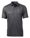 Oklahoma Sooners Alumni (Patterns BL&EG) Cutter & Buck Pike Banner Print Stretch Mens Polo Black Mannequin Thumbnail Image