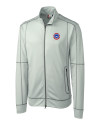 South Bend Cubs Clique Helsa Performance Mens Full Zip Knit Jacket Light Grey Mannequin Thumbnail Image