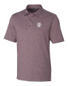 Texas A&M Aggies Alumni Cutter & Buck Forge Heathered Stretch Mens Polo Bordeaux Heather Mannequin Thumbnail Image
