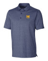 Michigan Wolverines Alumni Cutter & Buck Forge Heathered Stretch Mens Polo Indigo Heather Mannequin Thumbnail Image