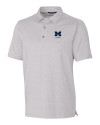 Michigan Wolverines Alumni Cutter & Buck Forge Heathered Stretch Mens Polo Polished Heather Mannequin Thumbnail Image