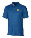 Michigan Wolverines Alumni Cutter & Buck Pike Micro Floral Print Stretch Mens Polo Indigo Mannequin Thumbnail Image