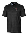 Texas Tech Red Raiders Alumni Cutter & Buck Pike Micro Floral Print Stretch Mens Polo Black Mannequin Thumbnail Image