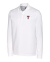 Texas Tech Red Raiders Alumni Cutter & Buck Advantage Eco Tri-Blend Pique Mens Big and Tall Long Sleeve Polo White Mannequin Thumbnail Image