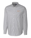 Tennessee Volunteers Alumni Cutter & Buck Stretch Oxford Stripe Mens Big and Tall Long Sleeve Dress Shirt Charcoal Mannequin Thumbnail Image