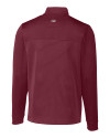 Texas A&M Aggies Alumni Cutter & Buck Traverse Stretch Eco Stripe Quarter Zip Mens Pullover Bordeaux Mannequin Back Thumbnail Image