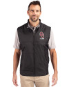 Oklahoma Sooners Alumni (Patterns BL&EG) Cutter & Buck Stealth Hybrid Quilted Mens Big and Tall Windbreaker Vest Black Front Thumbnail Image