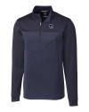 Penn State Nittany Lions Alumni Cutter & Buck Traverse Stretch Eco Stripe Quarter Zip Mens Big and Tall Pullover Liberty Navy Mannequin Thumbnail Image