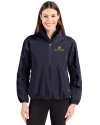 Notre Dame Fighting Irish Cutter & Buck Charter Eco Recycled Womens Anorak Jacket Navy Blue Front Thumbnail Image