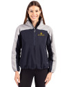 Notre Dame Fighting Irish Cutter & Buck Charter Eco Recycled Womens Anorak Jacket Navy Blue/Polished Front Thumbnail Image