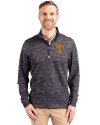 Tennessee Volunteers Cutter & Buck Traverse Stretch Eco Camo Print Quarter Zip Mens Big and Tall Pullover Black Front Thumbnail Image