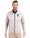 Tulsa Drillers Cutter & Buck Adapt Eco Knit Hybrid Recycled Mens Big & Tall Full Zip Jacket Polished Medium Gray Front Thumbnail Image