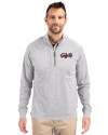 Lansing Lugnuts Cutter & Buck Adapt Eco Knit Heather Mens Big & Tall Quarter Zip Pullover Polished Heather Front Thumbnail Image