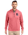 Round Rock Express Cutter & Buck Adapt Eco Knit Heather Mens Big & Tall Quarter Zip Pullover Cardinal Red Heather Front Thumbnail Image