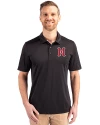 Nashville Sounds Cutter & Buck Prospect Eco Textured Stretch Recycled Mens Big & Tall Polo Black Front Thumbnail Image