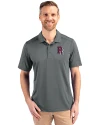 Round Rock Express Cutter & Buck Prospect Eco Textured Stretch Recycled Mens Big & Tall Polo Elemental Grey Front Thumbnail Image