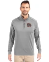 Norfolk Tides Cutter & Buck Adapt Eco Knit Stretch Recycled Mens Big and Tall Quarter Zip Pullover Polished Medium Gray Front Thumbnail Image