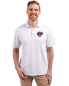 Jacksonville Jumbo Shrimp Cutter & Buck Virtue Eco Pique Tile Print Recycled Mens Big & Tall Polo White Front Thumbnail Image
