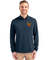 Las Vegas Aviators Cutter & Buck Virtue Eco Pique Recycled Quarter Zip Mens Big & Tall Pullover Navy Blue Front Thumbnail Image
