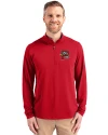 Portland Sea Dogs Cutter & Buck Virtue Eco Pique Recycled Quarter Zip Mens Big & Tall Pullover Red Front Thumbnail Image