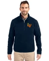 View image 1: Las Vegas Aviators Cutter & Buck Cascade Epic Comfort Recycled Sherpa Fleece Mens Big & Tall Quarter Zip Jacket Navy Blue Front