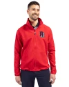 Round Rock Express Cutter & Buck Charter Eco Knit Recycled Big & Tall Full-Zip Jacket Red Front Thumbnail Image