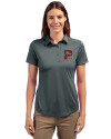 Portland Sea Dogs Cutter & Buck Prospect Eco Textured Stretch Recycled Womens Short Sleeve Polo Elemental Grey Front Thumbnail Image