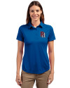 Round Rock Express Cutter & Buck Prospect Eco Textured Stretch Recycled Womens Short Sleeve Polo Tour Blue Front Thumbnail Image
