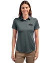 Rocket City Trash Pandas Cutter & Buck Prospect Eco Textured Stretch Recycled Womens Short Sleeve Polo Elemental Grey Front Thumbnail Image