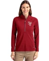 Scranton/Wilkes-Barre RailRiders Cutter & Buck Adapt Eco Knit Stretch Recycled Womens Half Zip Pullover Cardinal Red Front Thumbnail Image
