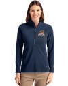 Toledo Mud Hens Cutter & Buck Adapt Eco Knit Stretch Recycled Womens Half Zip Pullover Navy Blue Front Thumbnail Image