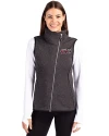 View image 4: Lansing Lugnuts Cutter & Buck Mainsail Sweater-Knit Womens Full Zip Asymmetrical Vest Charcoal Heather Front