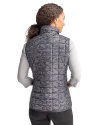 Charlotte Knights Cutter & Buck Rainier PrimaLoft® Womens Eco Insulated Full Zip Printed Puffer Vest Black Back Thumbnail Image
