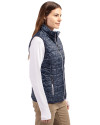 Binghamton Rumble Ponies Cutter & Buck Rainier PrimaLoft® Womens Eco Insulated Full Zip Printed Puffer Vest Dark Navy Side Thumbnail Image
