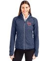 Louisville Bats Cutter & Buck Mainsail Sweater-Knit Womens Full Zip Jacket Liberty Navy Heather Front Thumbnail Image