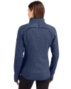 Portland Sea Dogs Cutter & Buck Mainsail Sweater-Knit Womens Full Zip Jacket Liberty Navy Heather Back Thumbnail Image