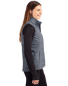 Louisville Bats Cutter & Buck Evoke Hybrid Softshell Recycled Womens Full Zip Vest Elemental Grey Side Thumbnail Image