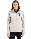 Tulsa Drillers Cutter & Buck Evoke Softshell Recycled Full Zip Womens Jacket CONCRETE Front Thumbnail Image