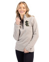 Salt Lake Bees Clique Summit Performance Fleece Half Zip Womens Pullover Jacket Silver Front Thumbnail Image