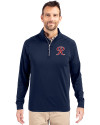 Tacoma Rainiers Cutter & Buck Adapt Eco Knit Stretch Recycled Mens Quarter Zip Pullover Navy Blue Front Thumbnail Image