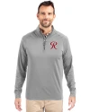 Tacoma Rainiers Cutter & Buck Adapt Eco Knit Stretch Recycled Mens Quarter Zip Pullover Polished Medium Gray Front Thumbnail Image