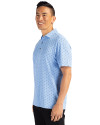 Tulsa Drillers Cutter & Buck Virtue Eco Pique Tile Print Recycled Mens Polo Atlas Light Blue Side Thumbnail Image